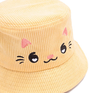 Yellow Cat Corduroy Bucket Hat Bucket Hats Flair Fighter   