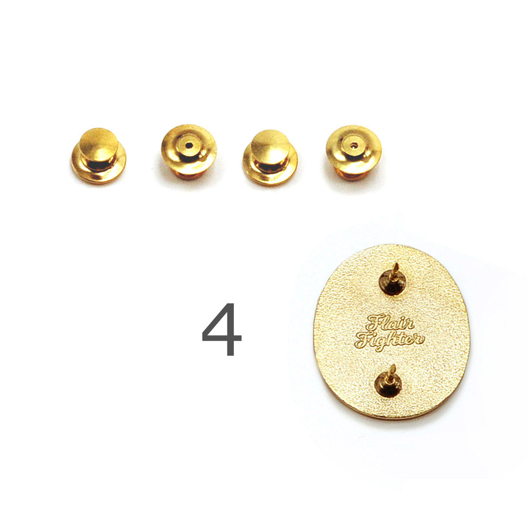 Deluxe Locking Pin Backs [4 Pack] (gift)