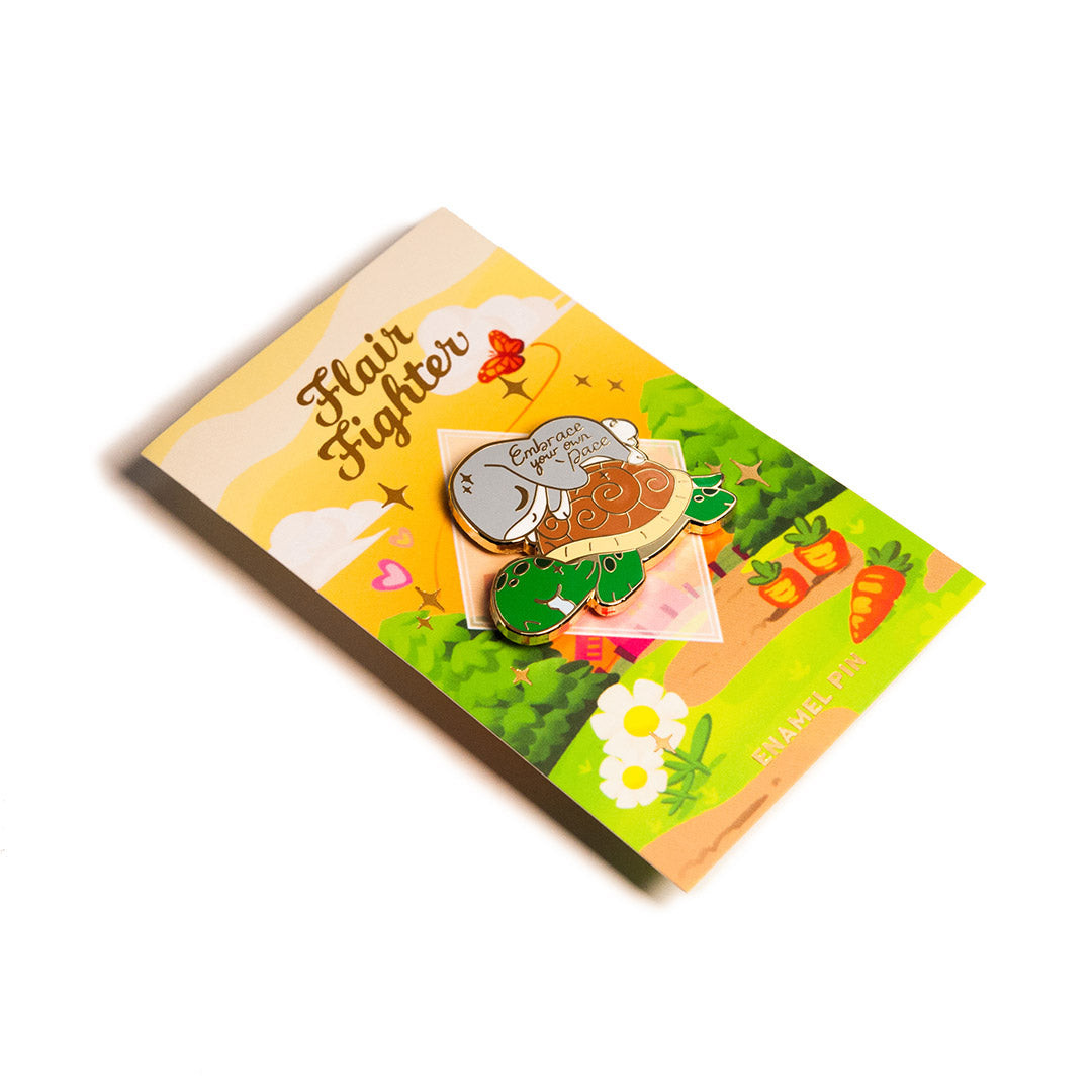 Rabbit & Turtle Enamel Pin Brooches & Lapel Pins Flair Fighter   