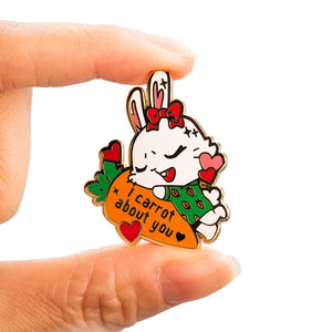 I Carrot About You Bunny Enamel Pin Brooches & Lapel Pins Flair Fighter   