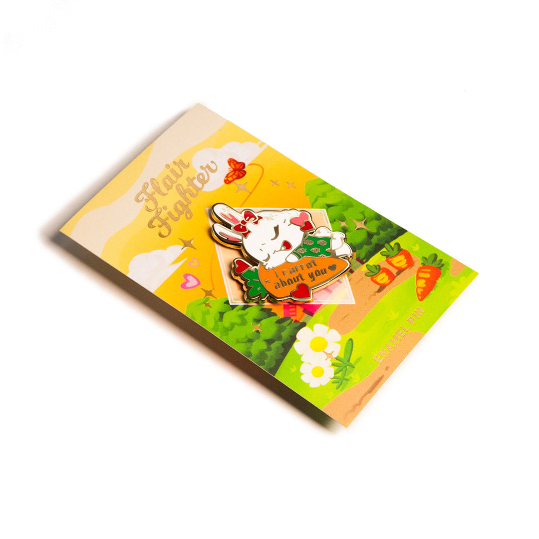 I Carrot About You Bunny Enamel Pin Brooches & Lapel Pins Flair Fighter   