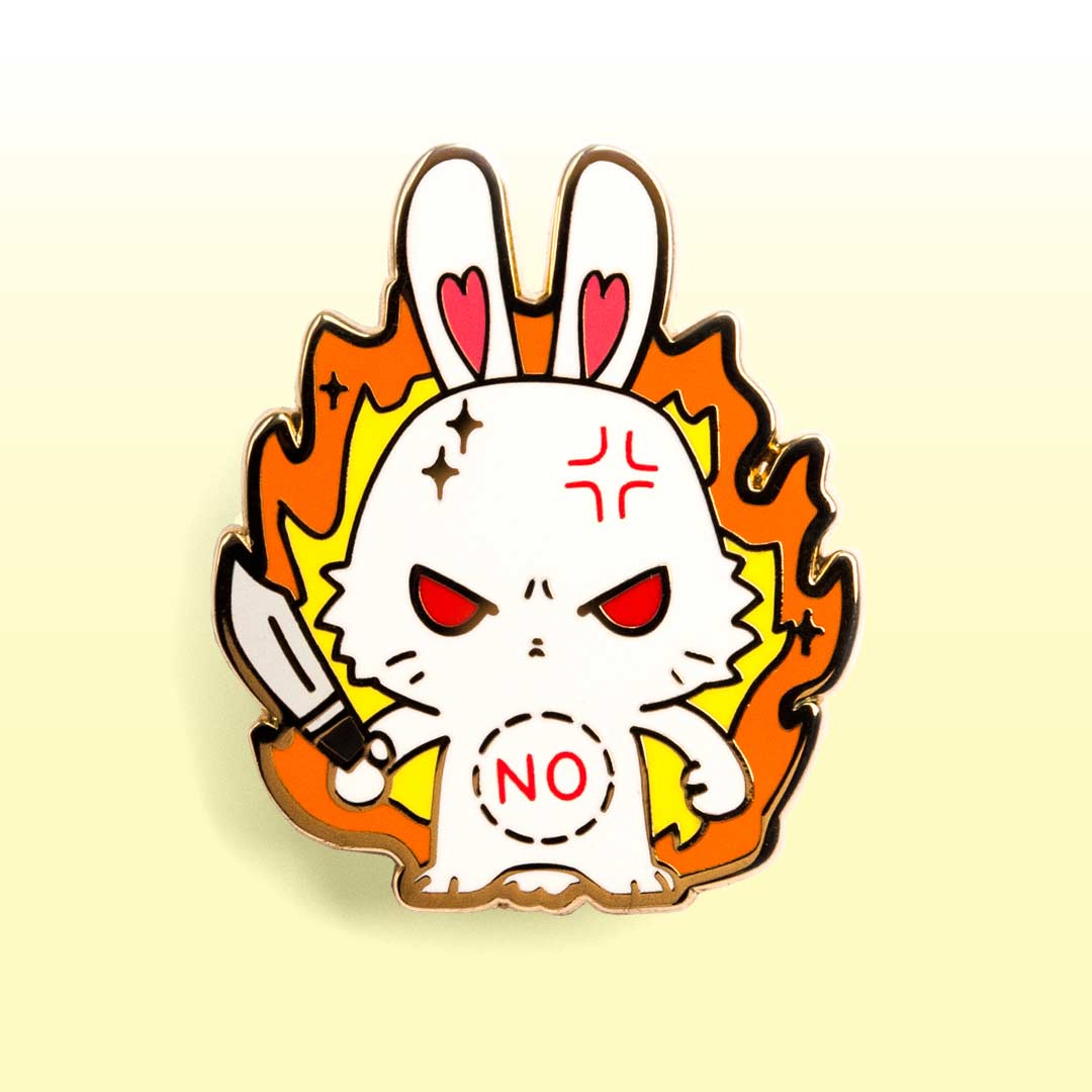NO Bunny Enamel Pin Brooches & Lapel Pins Flair Fighter   