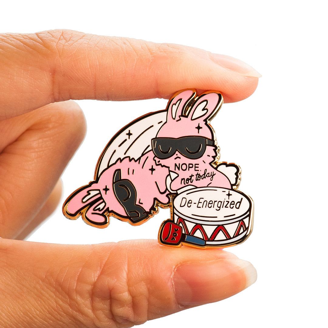 De-Energized Bunny Enamel Pin Brooches & Lapel Pins Flair Fighter   