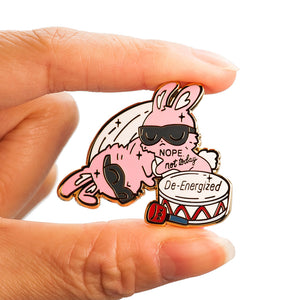 De-Energized Bunny Enamel Pin Brooches & Lapel Pins Flair Fighter   