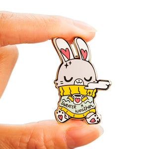Sweater Weather Bunny Enamel Pin Brooches & Lapel Pins Flair Fighter   