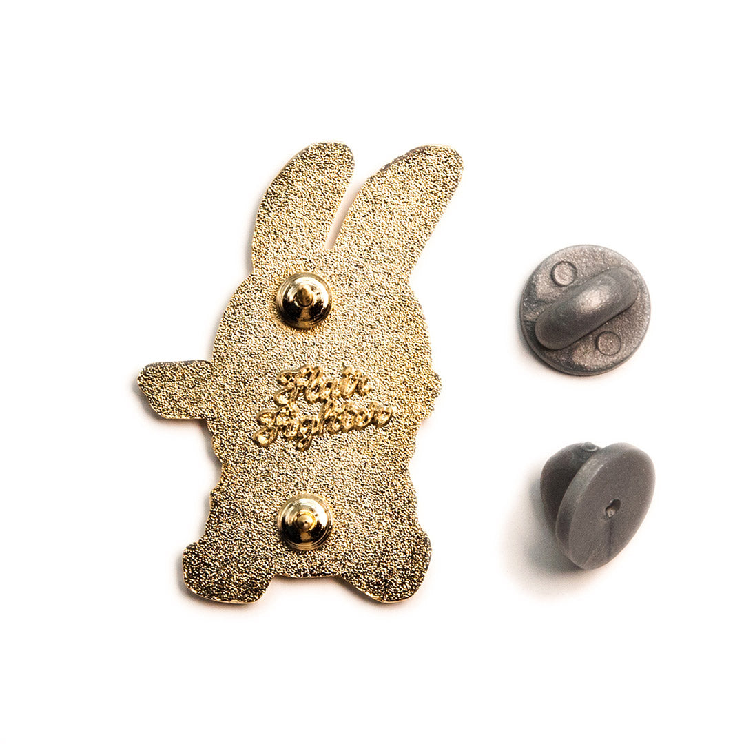 Weight Lifting Bunny Hard Enamel Lapel Pin - Working on my Buns - Flair  Fighter