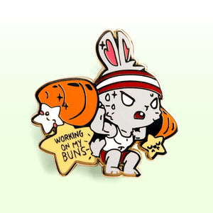 Weight Lifting Bunny Enamel Pin Brooches & Lapel Pins Flair Fighter   