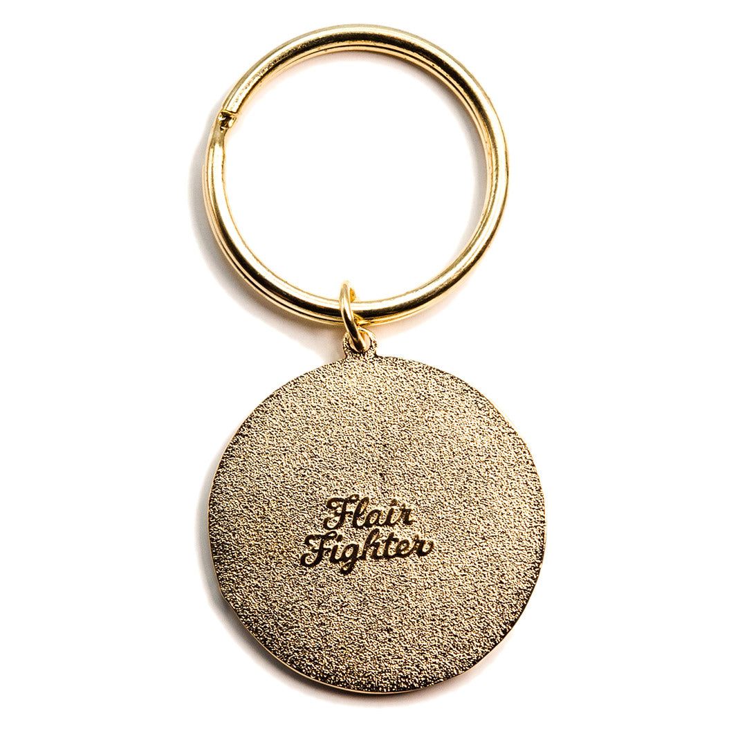 Black & White Bunnies Flop Enamel Keychain  Flair Fighter   