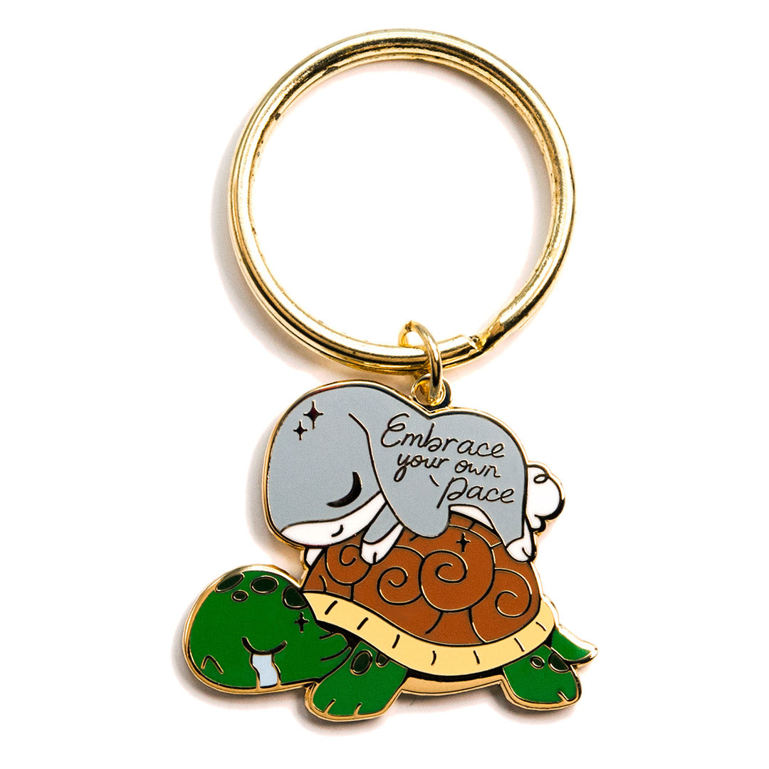 Rabbit & Turtle Enamel Keychain  Flair Fighter   