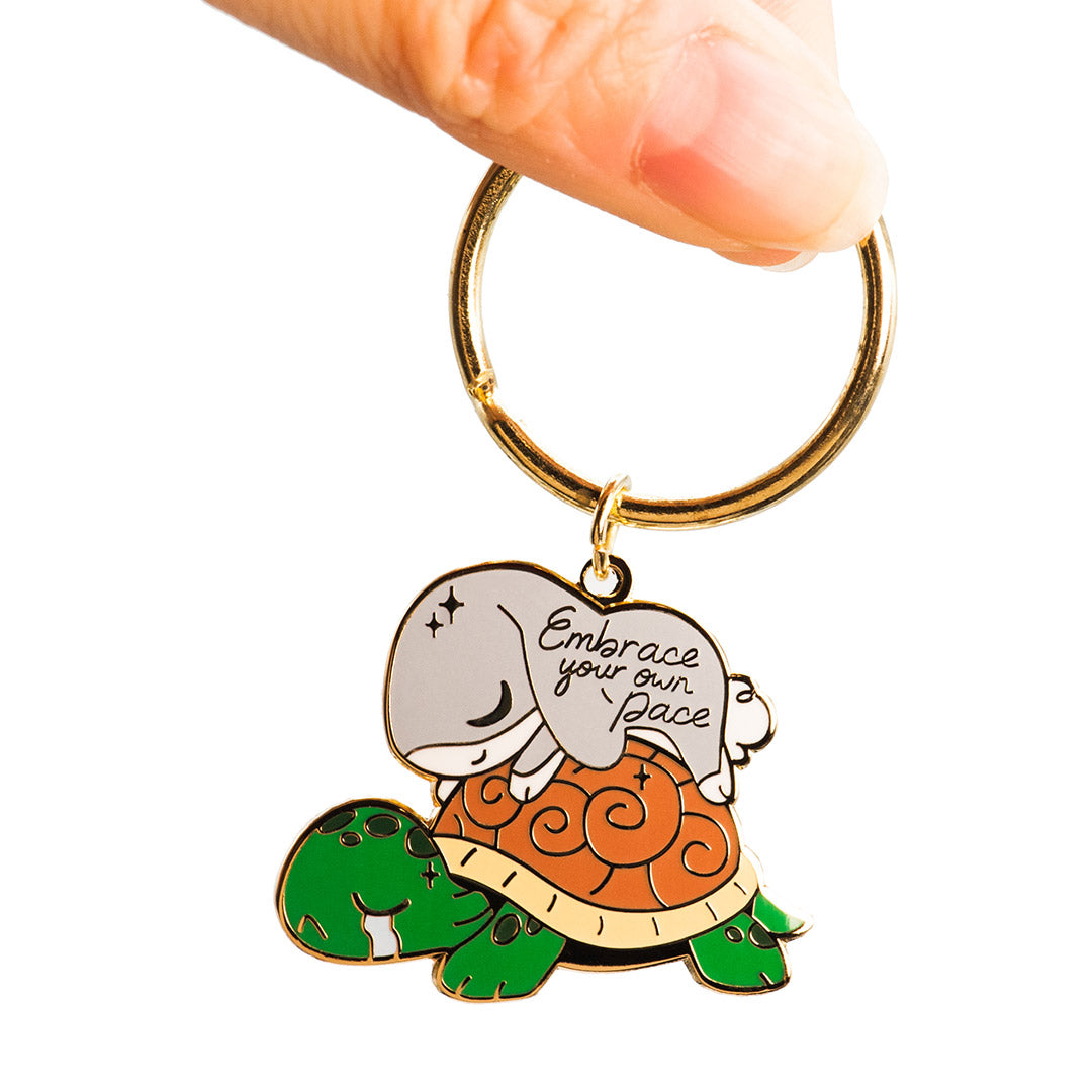Rabbit & Turtle Enamel Keychain  Flair Fighter   