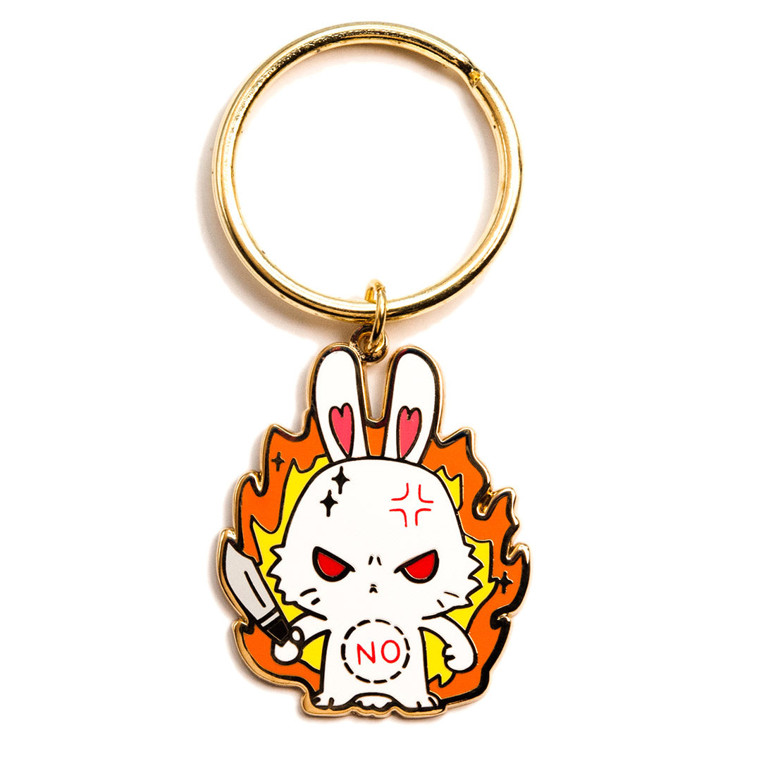 NO Bunny Enamel Keychain  Flair Fighter   