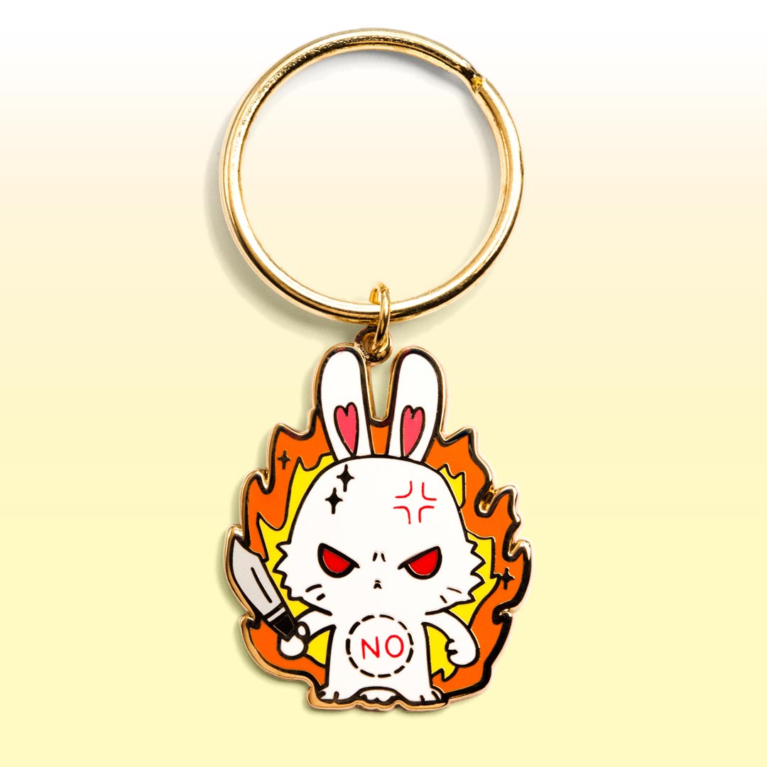 NO Bunny Enamel Keychain  Flair Fighter   