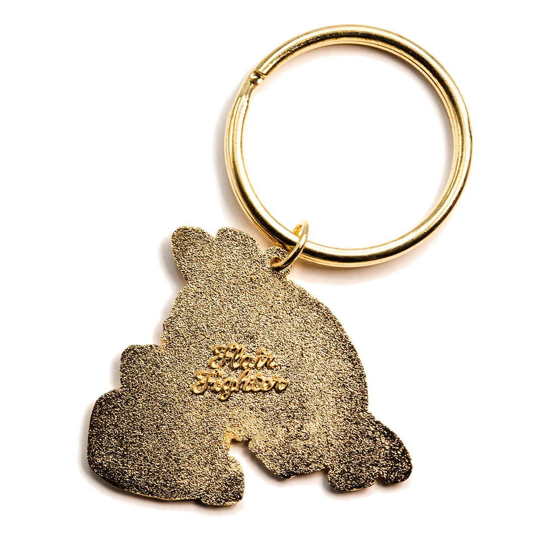 De-Energized Bunny Enamel Keychain  Flair Fighter   