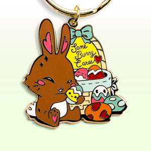 Some Bunny Cares Enamel Keychain  Flair Fighter   