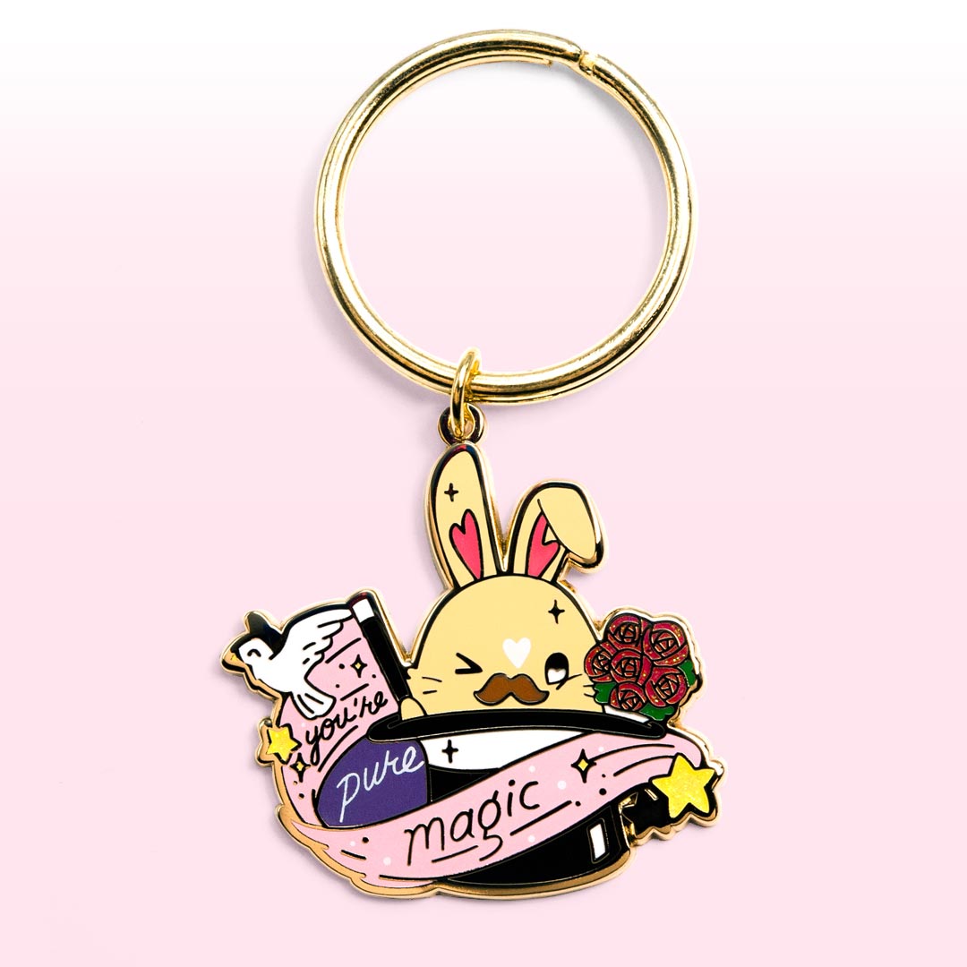 Magic Hat Bunny Enamel Keychain  Flair Fighter   
