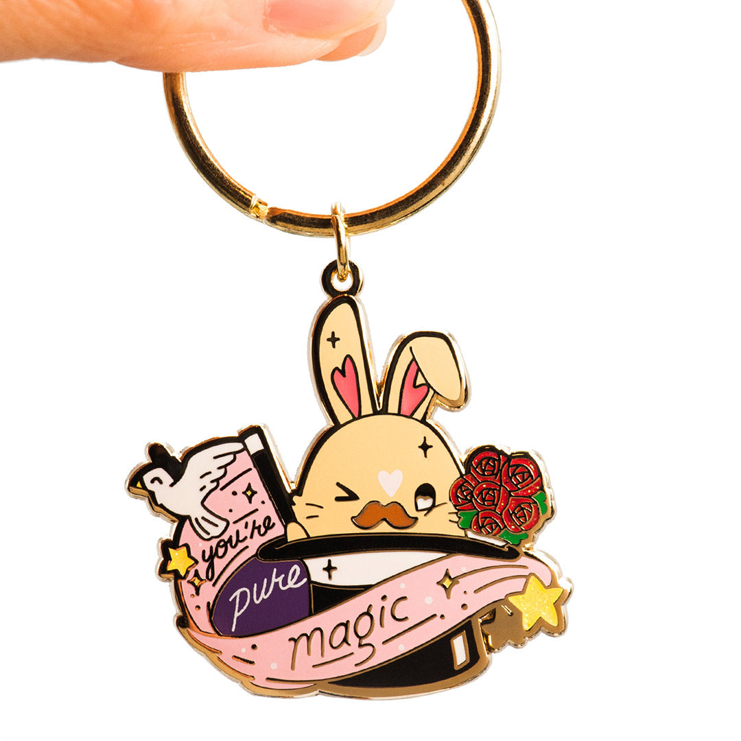 Magic Hat Bunny Enamel Keychain  Flair Fighter   