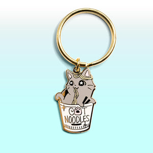 Cat (Cup) Noodles Enamel Keychain  Flair Fighter   