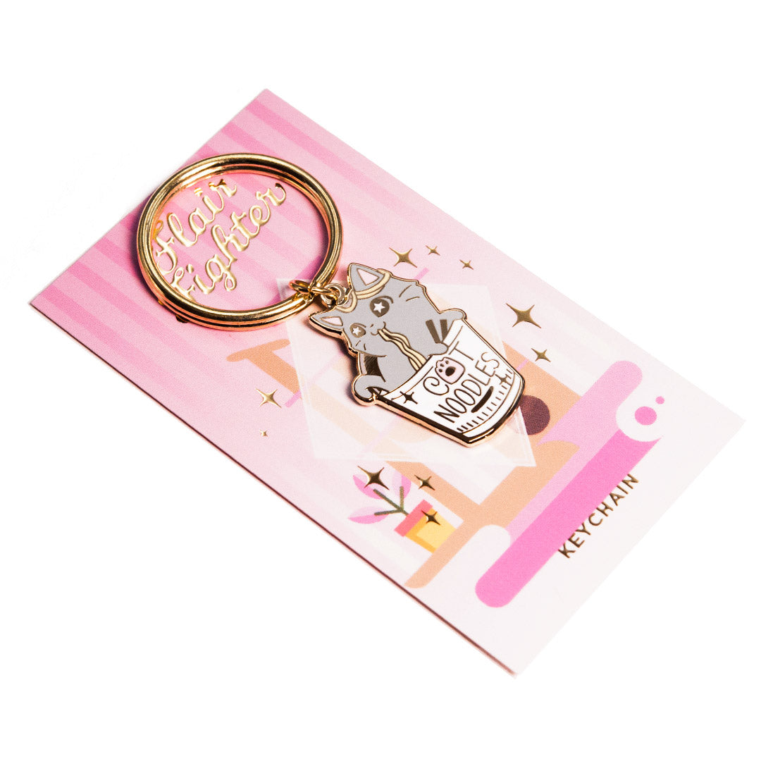 Cat (Cup) Noodles Enamel Keychain  Flair Fighter   