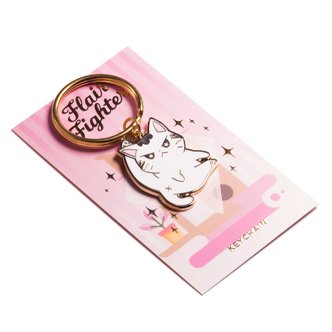 Angry Cat Enamel Keychain  Flair Fighter   