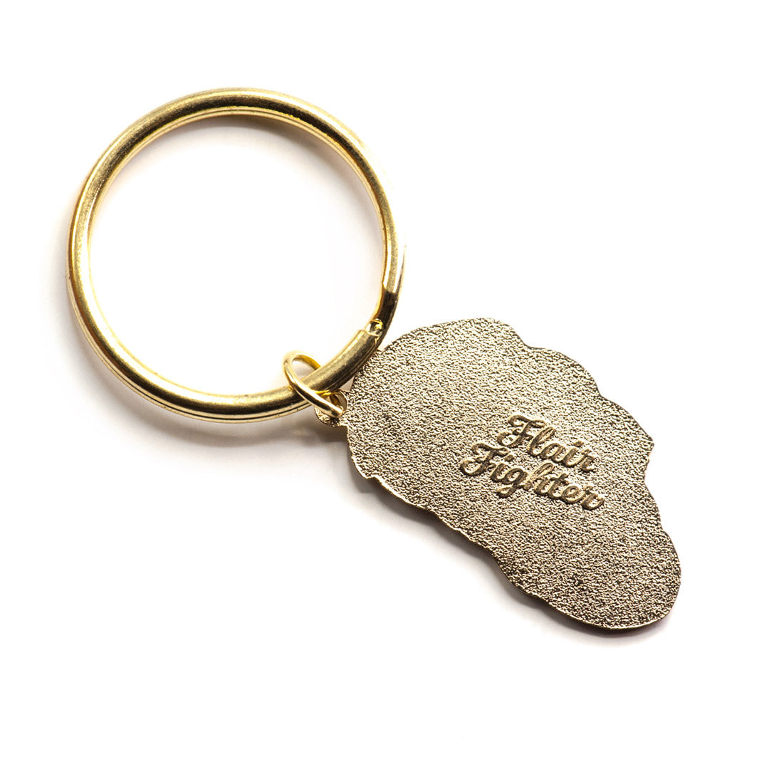 Peach Lemon Hard Enamel Gold Keychain