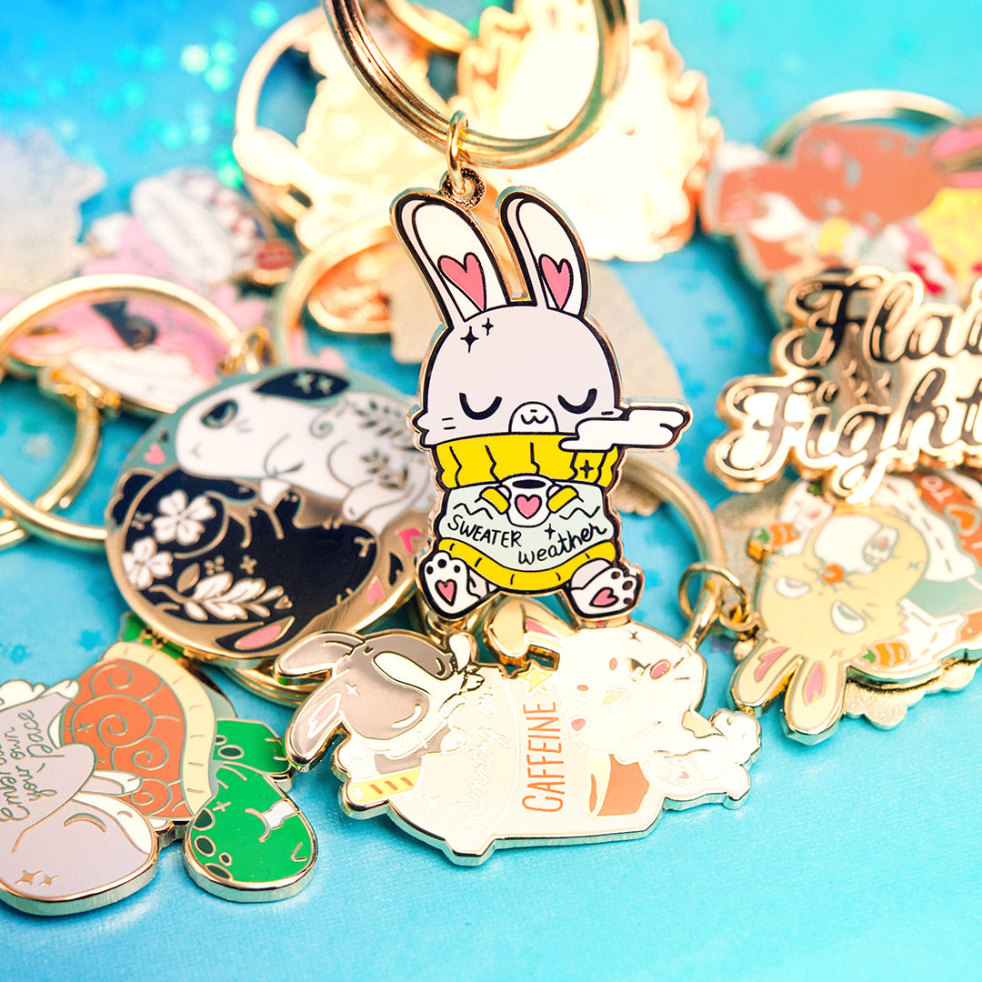 Bunny Collection Enamel Keychains SET A [6 PCS] Keychains Flair Fighter   