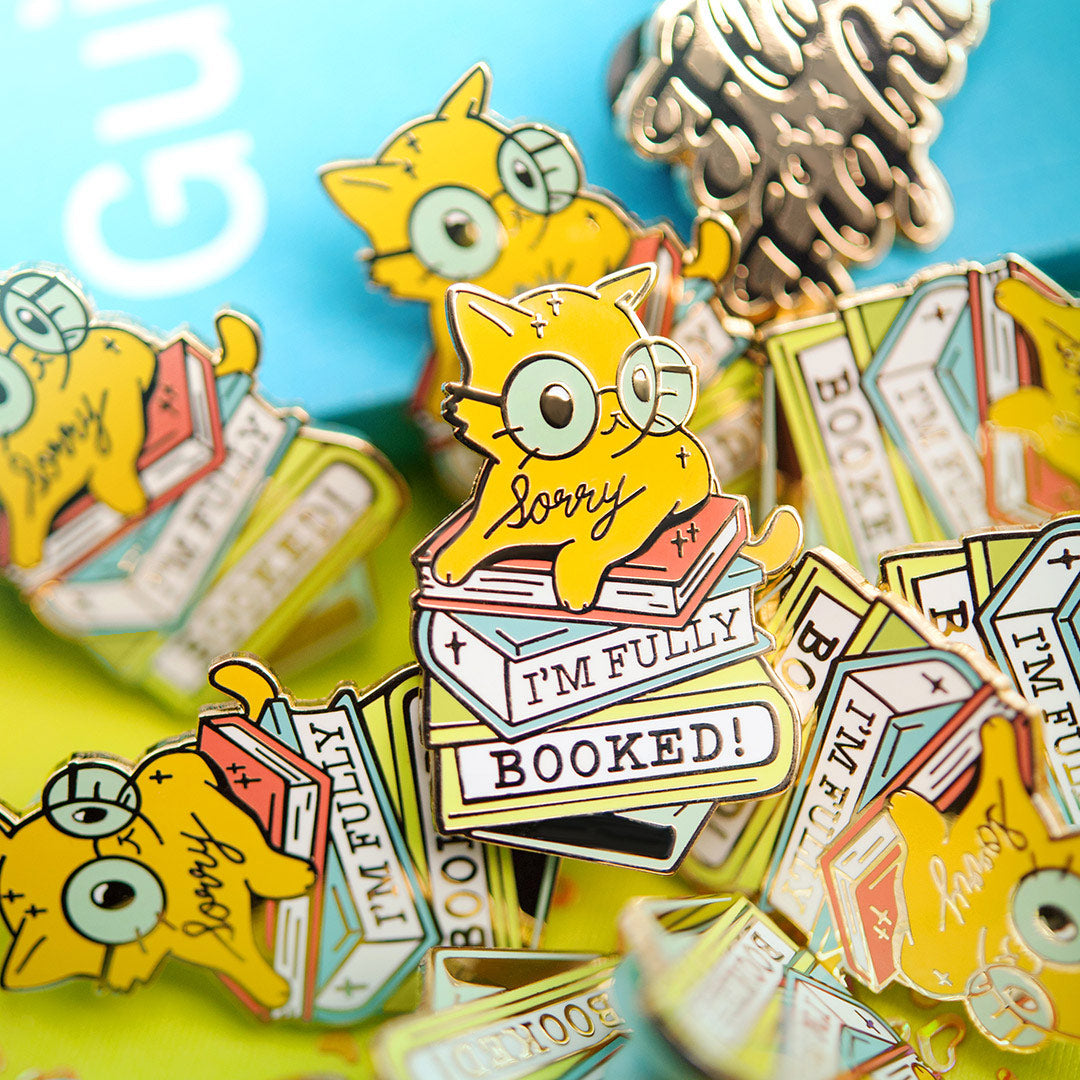 Sorry I'm Fully Booked Cat Enamel Pin Brooches & Lapel Pins Flair Fighter   
