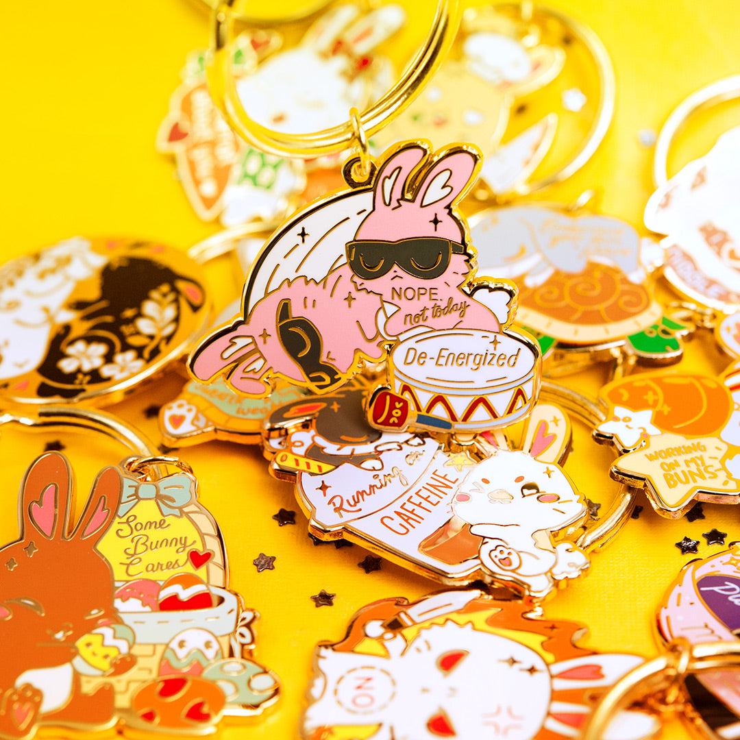 Bunny Collection Enamel Keychains SET B [6 PCS] Keychains Flair Fighter   