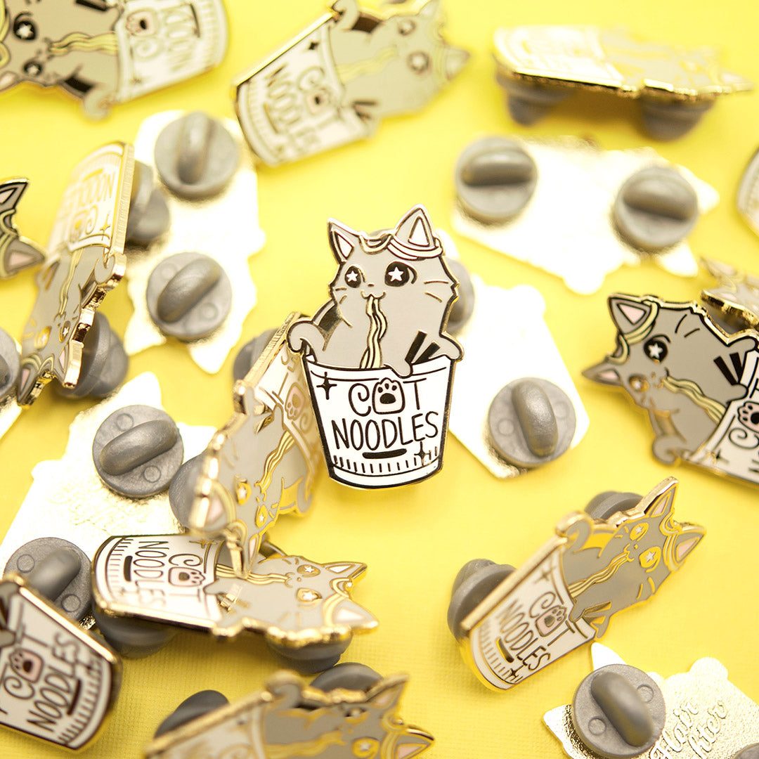 Cat (Cup) Noodles Enamel Pin Brooches & Lapel Pins Flair Fighter   