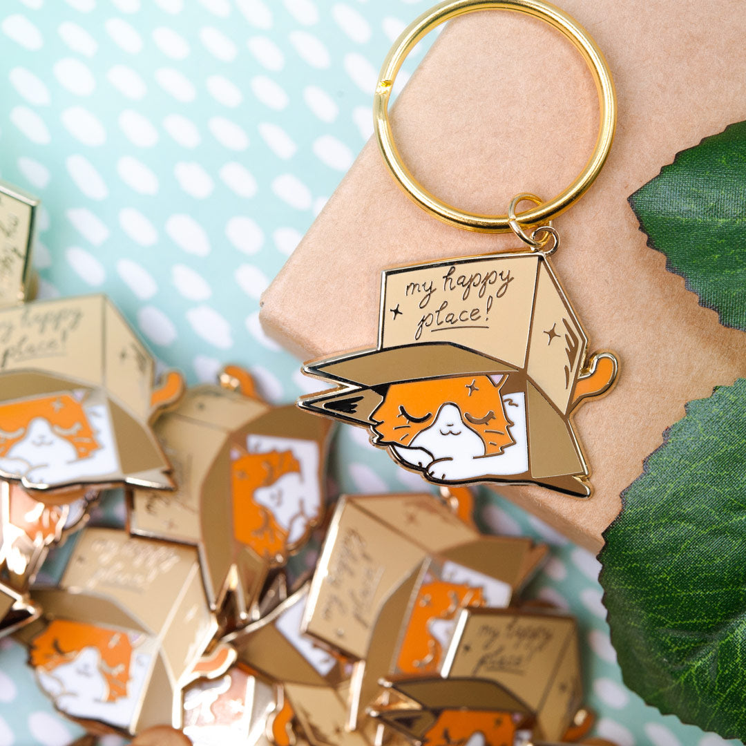 My Happy Place Box (British Shorthair Cat) Keychain  Flair Fighter   