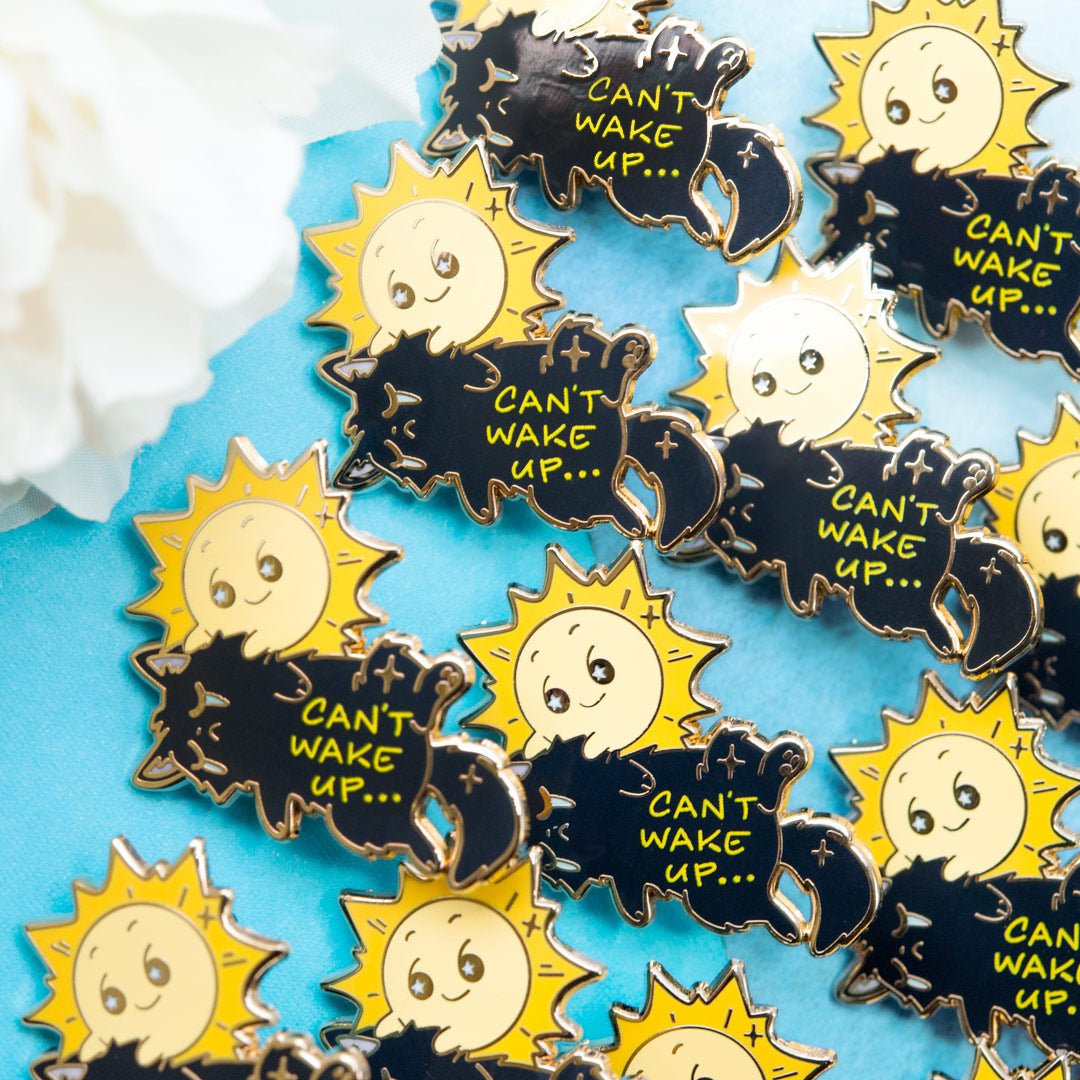 Can't Wake Up (Chantilly-Tiffany Black Cat) Enamel Pin Brooches & Lapel Pins Flair Fighter   