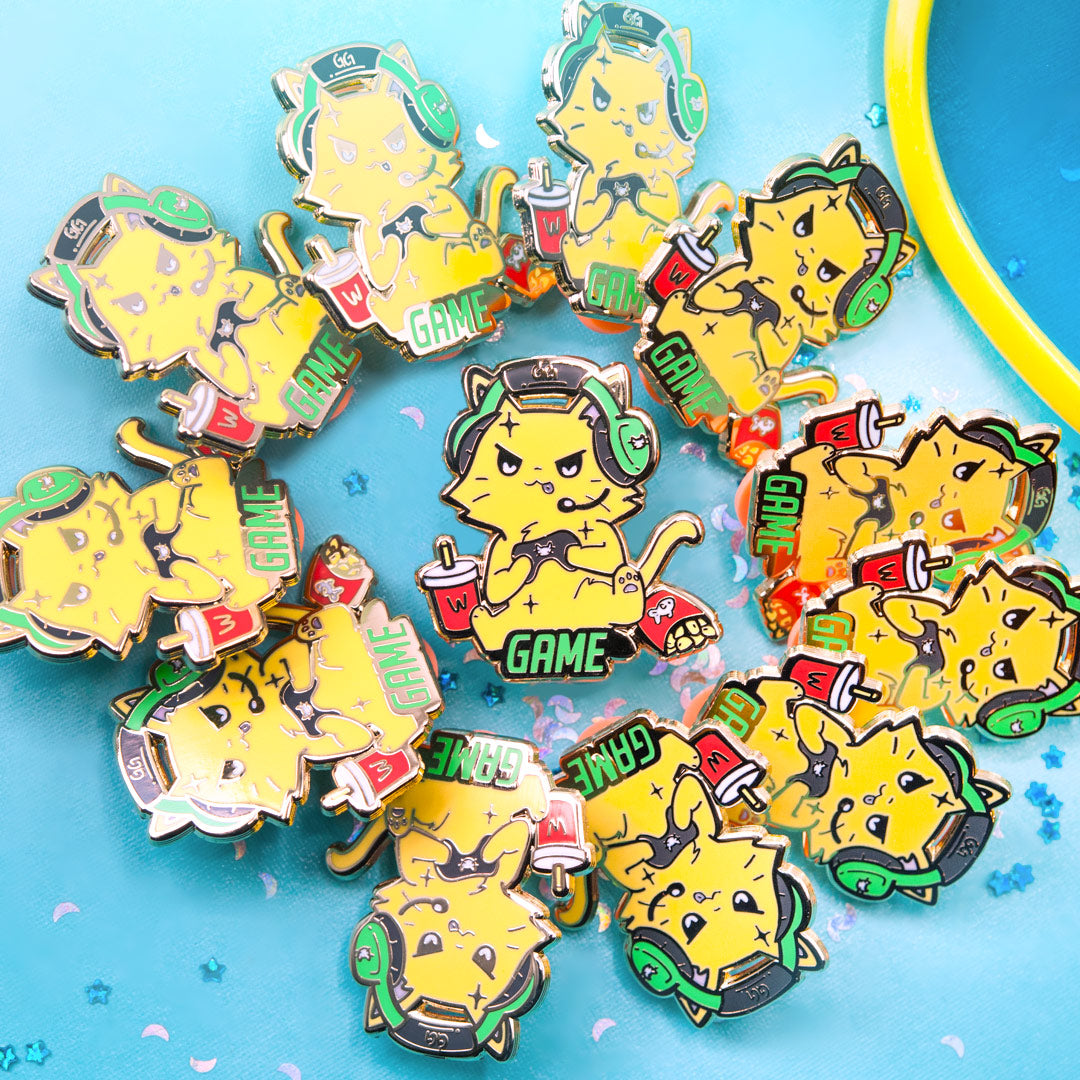 GAME (British Shorthair Cat) Enamel Pin Brooches & Lapel Pins Flair Fighter   