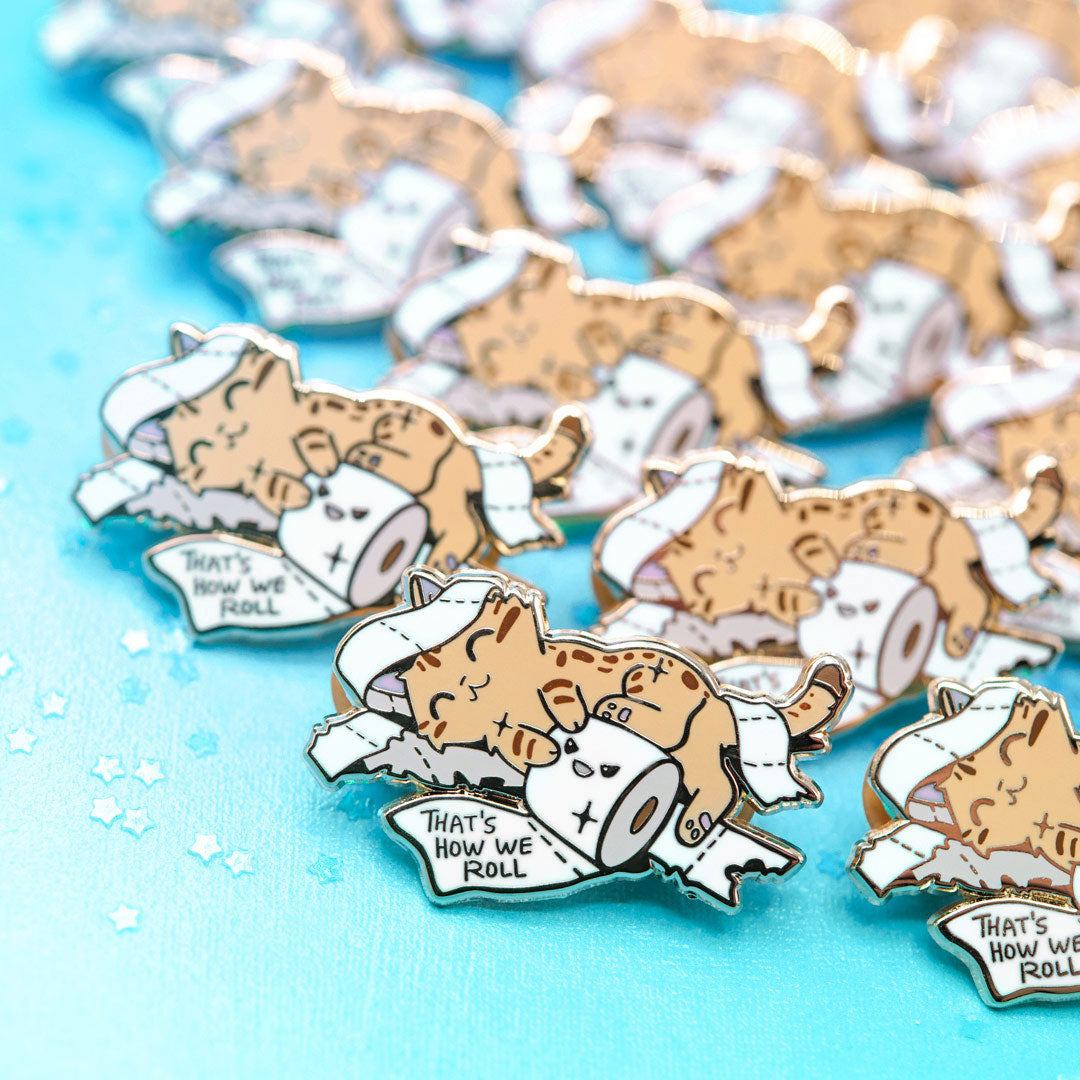 That's How We Roll (Serengeti Cat) Enamel Pin Brooches & Lapel Pins Flair Fighter   