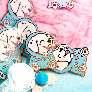 Comfy Blanket Golden Retriever Enamel Pin Brooches & Lapel Pins Flair Fighter   