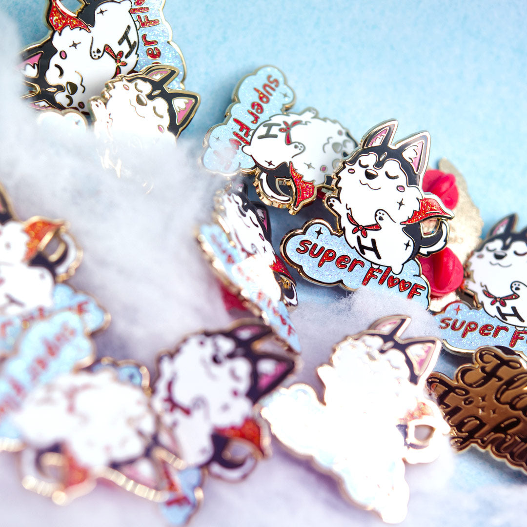 Super Floof Hero Husky Enamel Pin Brooches & Lapel Pins Flair Fighter   