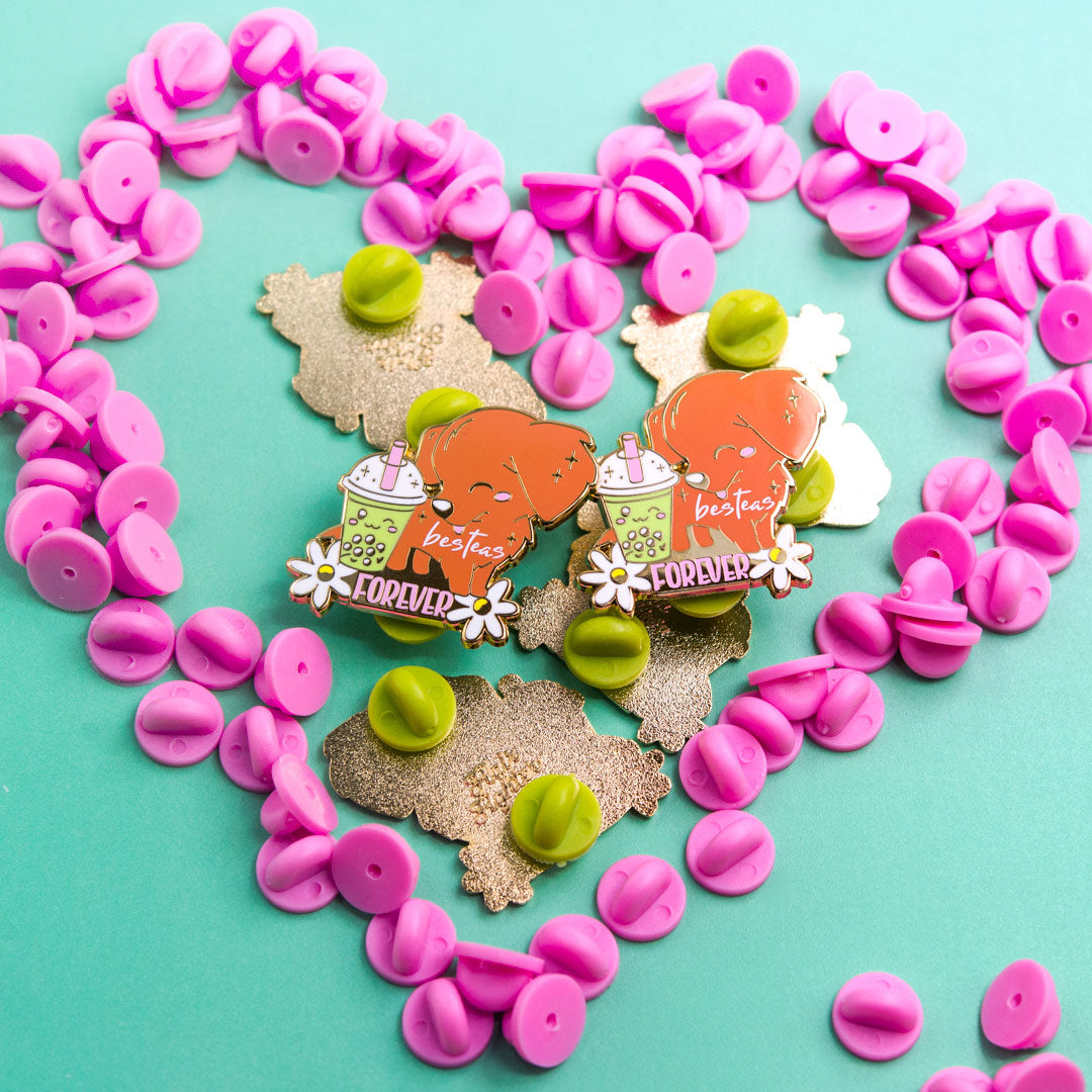 "Besteas Forever" Golden Retriever Enamel Pin Brooches & Lapel Pins Flair Fighter   