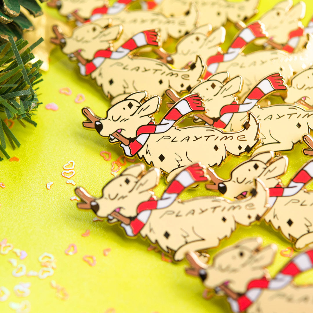 Playtime Golden Retriever Enamel Pin Brooches & Lapel Pins Flair Fighter   