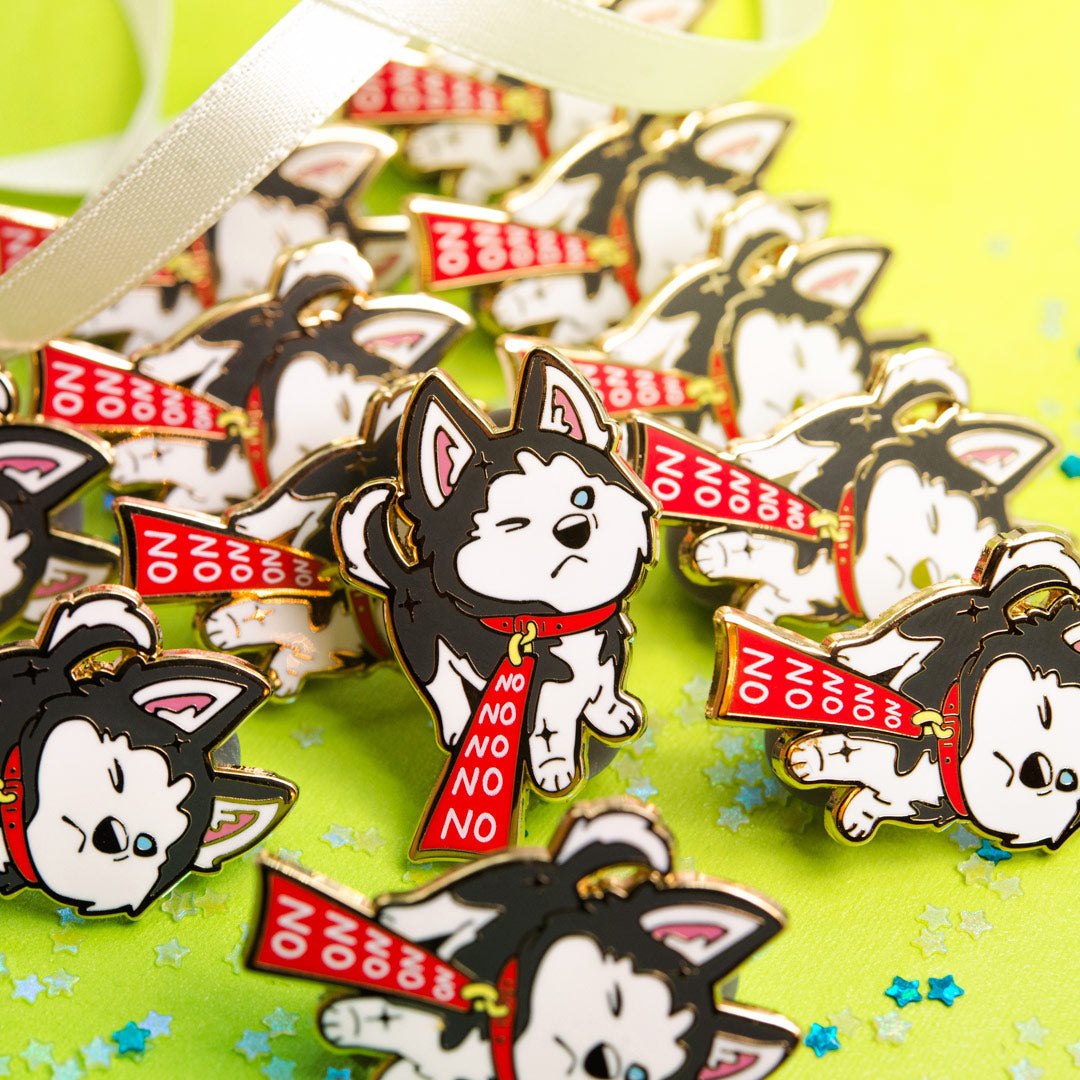 Stubborn Husky Enamel Pin Brooches & Lapel Pins Flair Fighter   