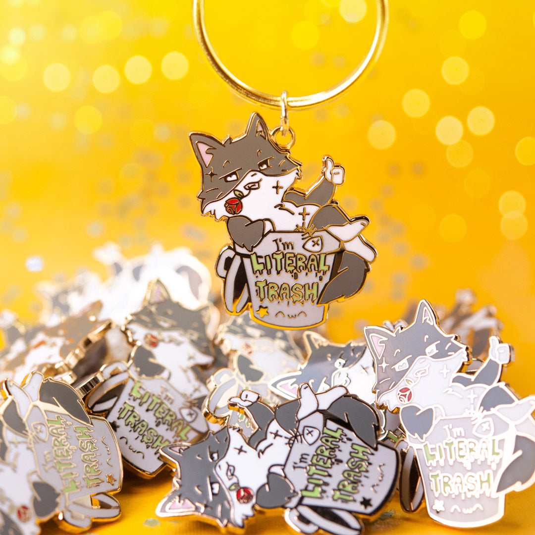 I'm Literal Trash (Norwegian Forest Cat) Keychain  Flair Fighter   