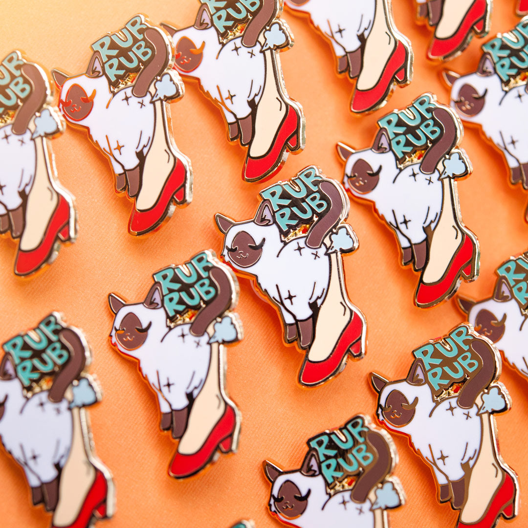 Purr Purr Rub Rub Ver. B Version LEFT LEG (Balinese) Enamel Pin Brooches & Lapel Pins Flair Fighter   