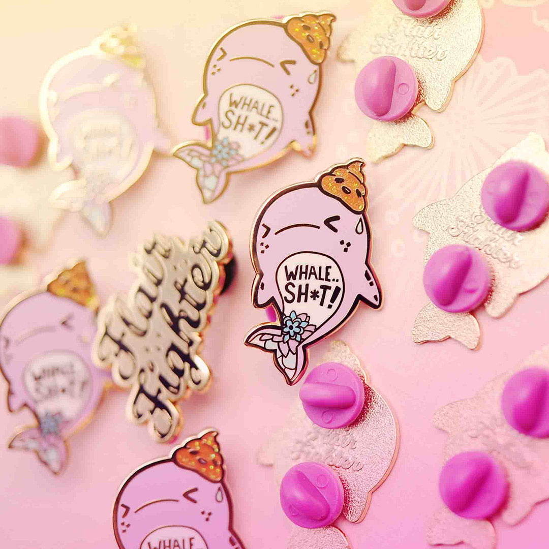 "Whale Shit" Whale Enamel Pin Brooches & Lapel Pins Flair Fighter   