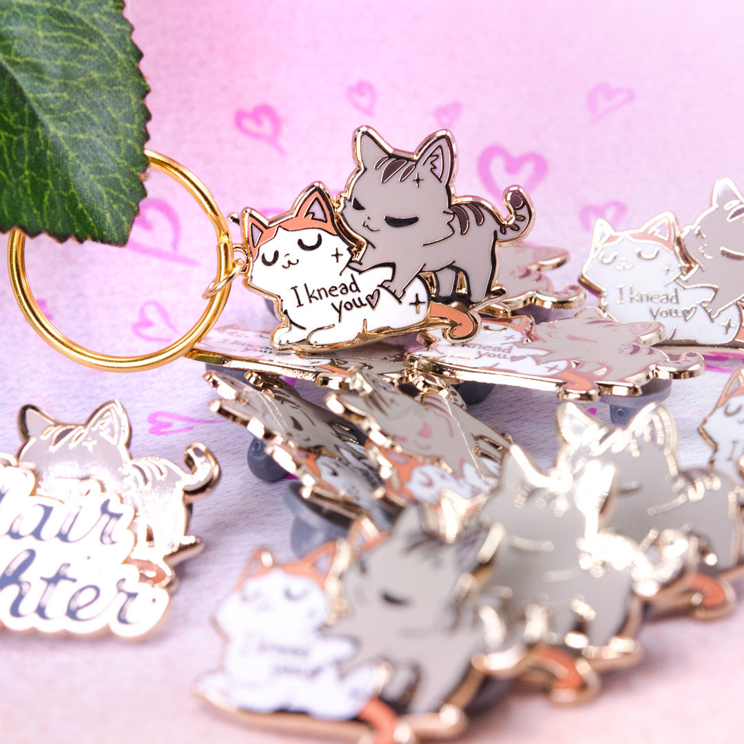 I Knead You (Turkish Van & European Shorthair Cat) Keychain  Flair Fighter   