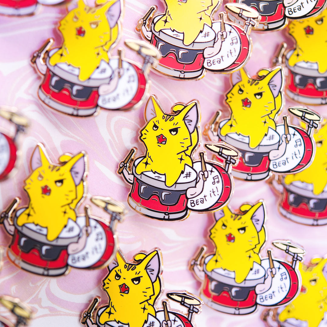 Beat It (Abyssinian Cat) Enamel Pin Brooches & Lapel Pins Flair Fighter   