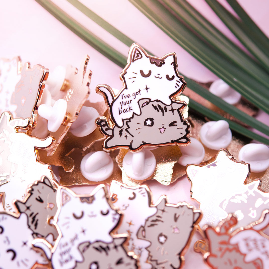I've Got Your Back (Munchkin Cats) Enamel Pin Brooches & Lapel Pins Flair Fighter   