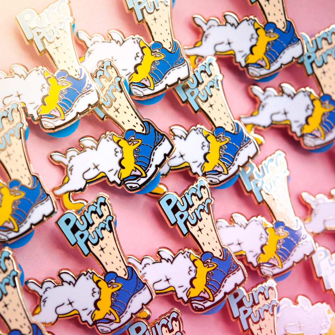 Purr Purr Rub Rub Ver. A Version LEFT LEG (American Shorthair Cat) Enamel Pin Brooches & Lapel Pins Flair Fighter   