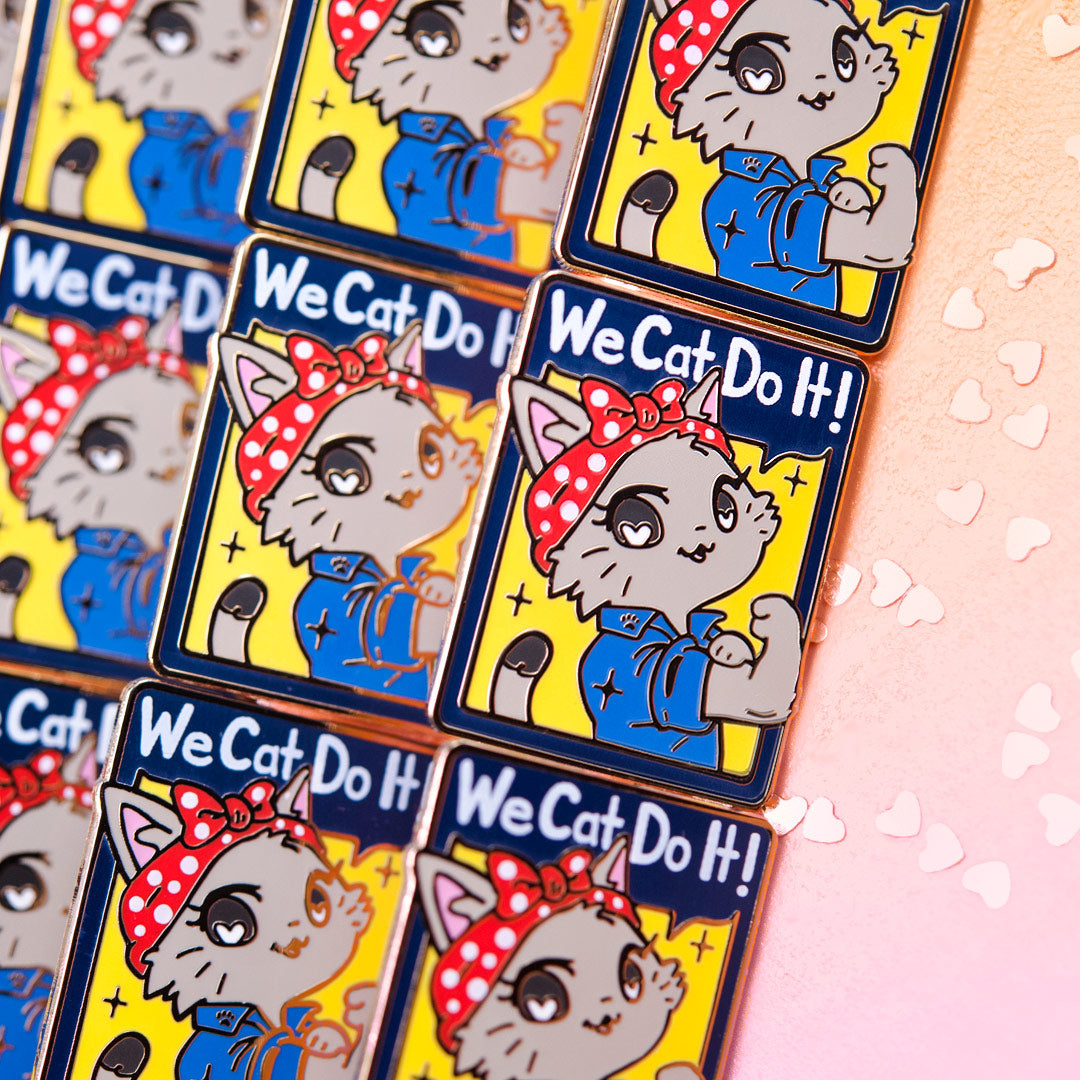 We Cat Do It (American Shorthair Cat) Enamel Pin Brooches & Lapel Pins Flair Fighter   