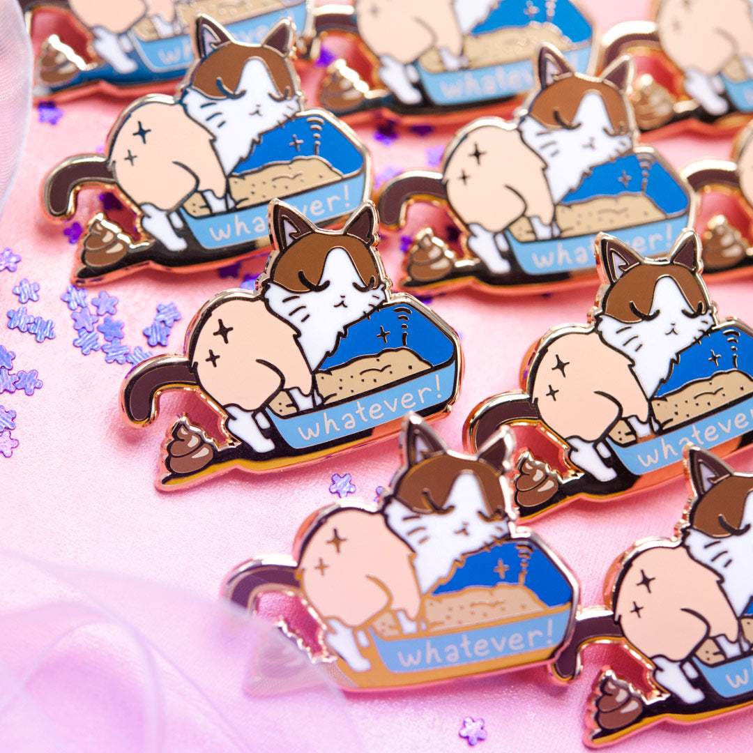 Whatever (Snowshoe Cat) Enamel Pin Brooches & Lapel Pins Flair Fighter   