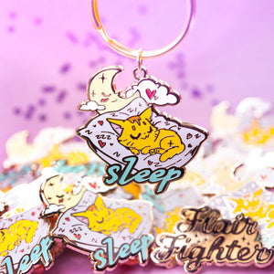 SLEEP (Somali Cat) Keychain  Flair Fighter   