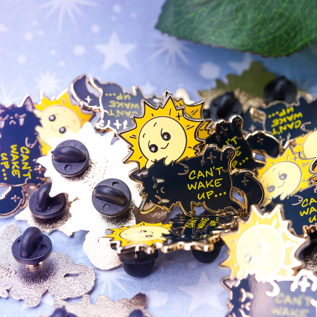 Can't Wake Up (Chantilly-Tiffany Black Cat) Enamel Pin Brooches & Lapel Pins Flair Fighter   
