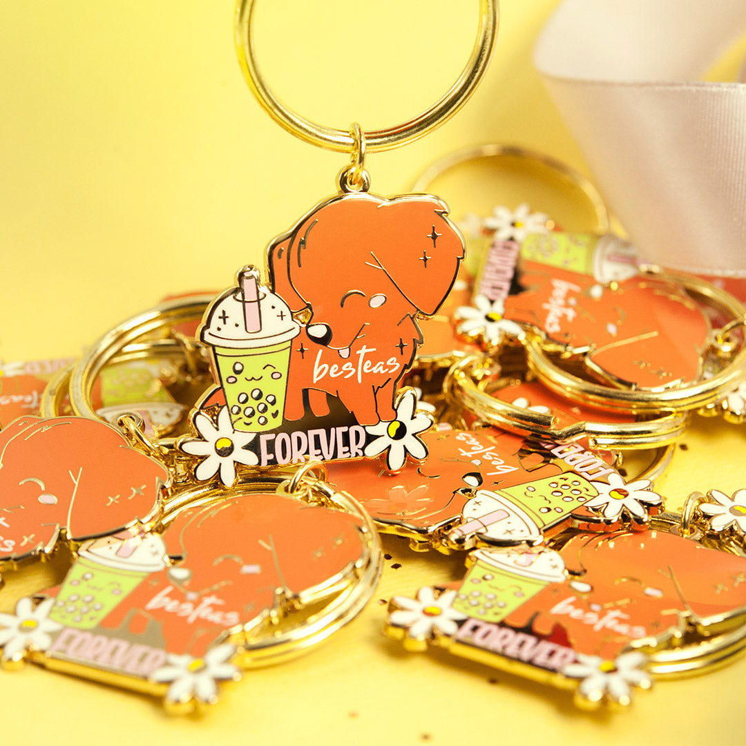 "Besteas Forever" Golden Retriever Enamel Keychain  Flair Fighter   