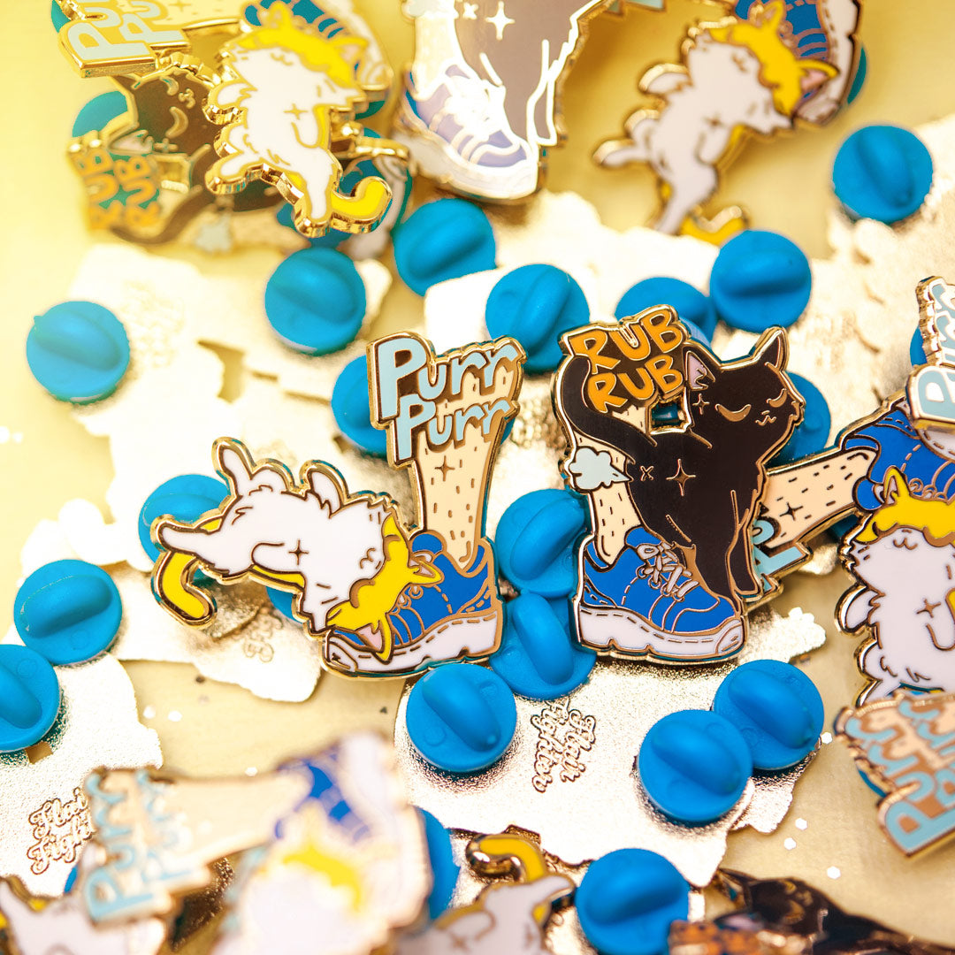 Purr Purr Rub Rub Ver. A Version RIGHT LEG (American Shorthair Cat) Enamel Pin Brooches & Lapel Pins Flair Fighter   